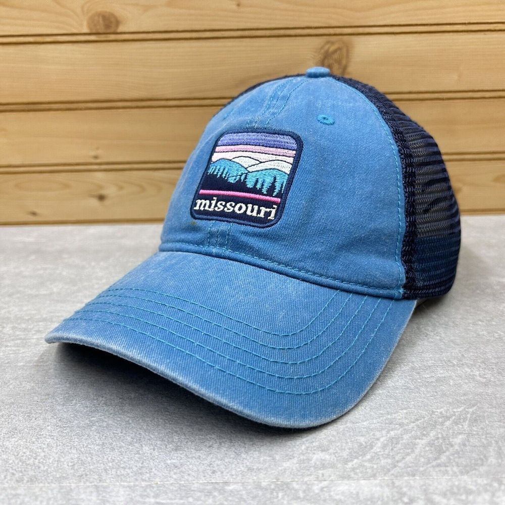 MISSOURI Hat Ball Cap ADJUSTABLE Blue Relaxed Fit Mesh Back Show Me State